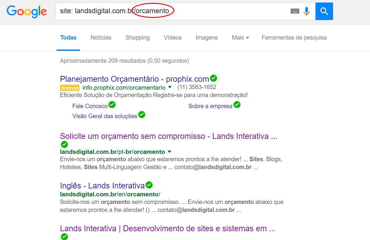 Verificando Indexação de páginas específicas Verificando Indexação de páginas específicas